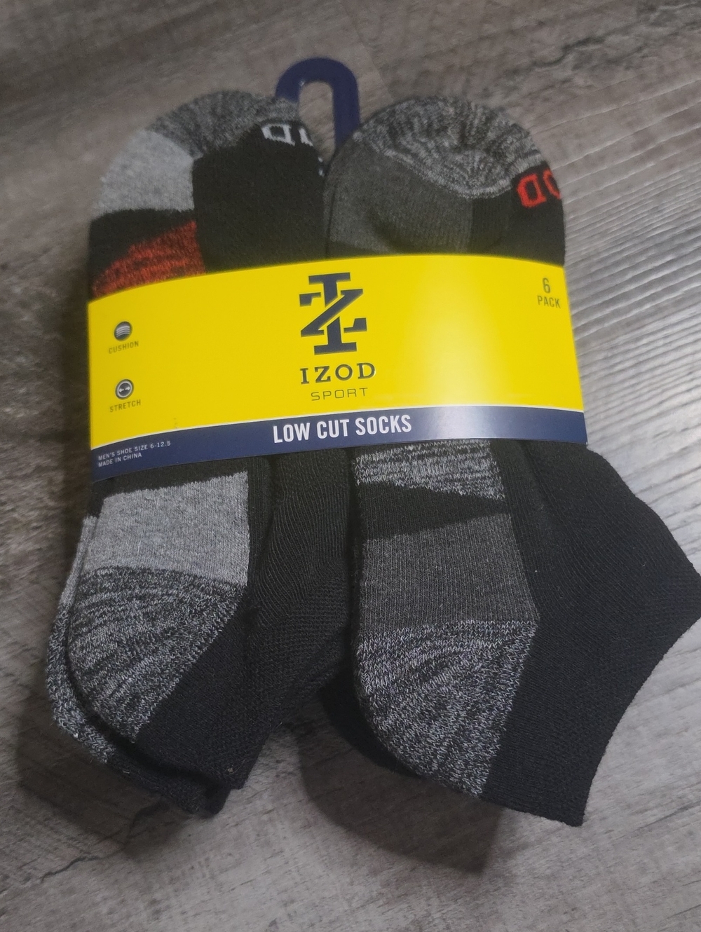 Izod Low Cut Athletic Socks - Black & Gray (6 Pack)